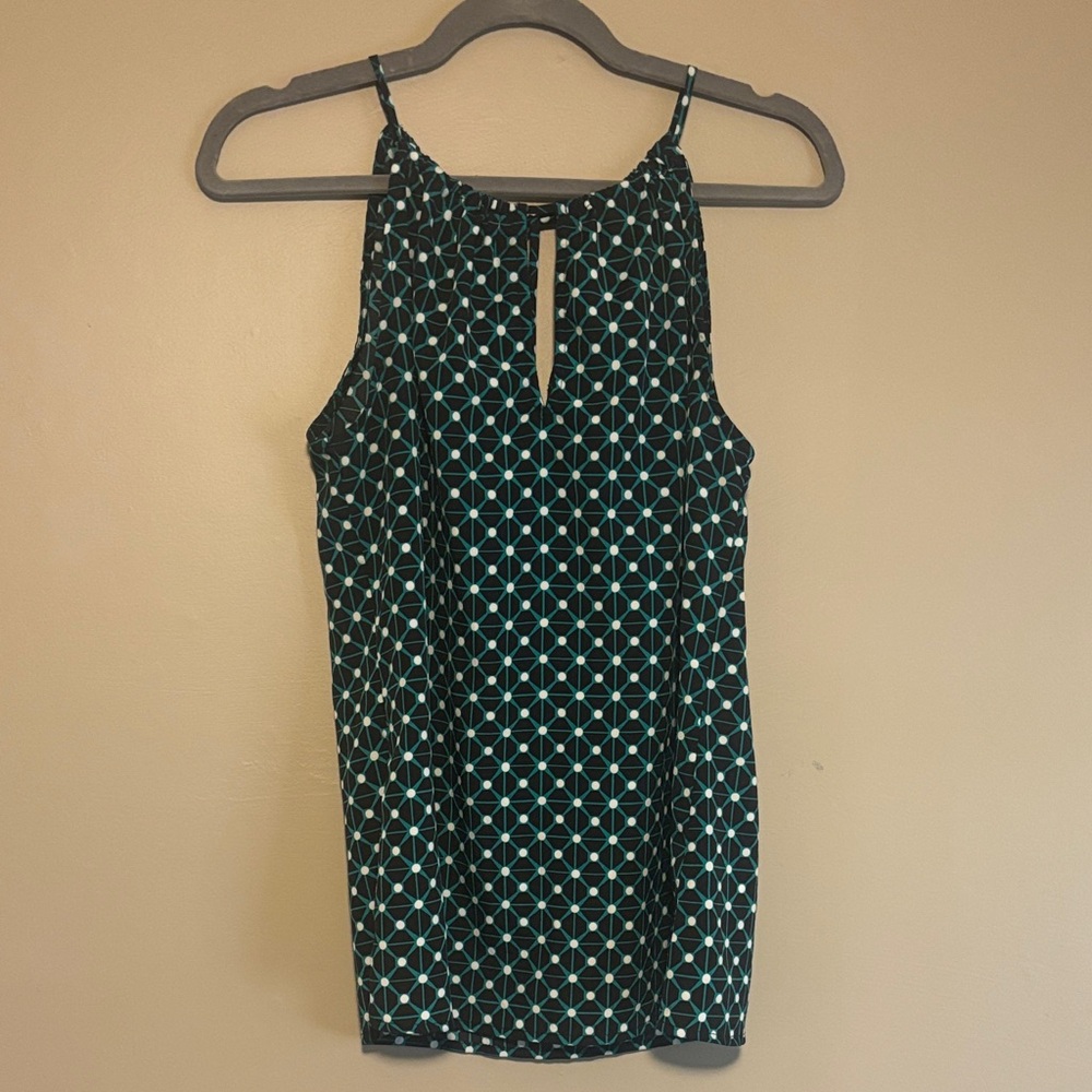 Banana Republic Black and Green Geometric Camisole - Medium